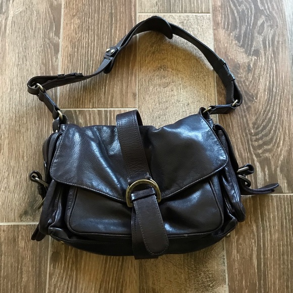 Kooba Handbags - Vintage 90's-y2k Kooba dark brown leather shoulder bag tote crossbody saddle